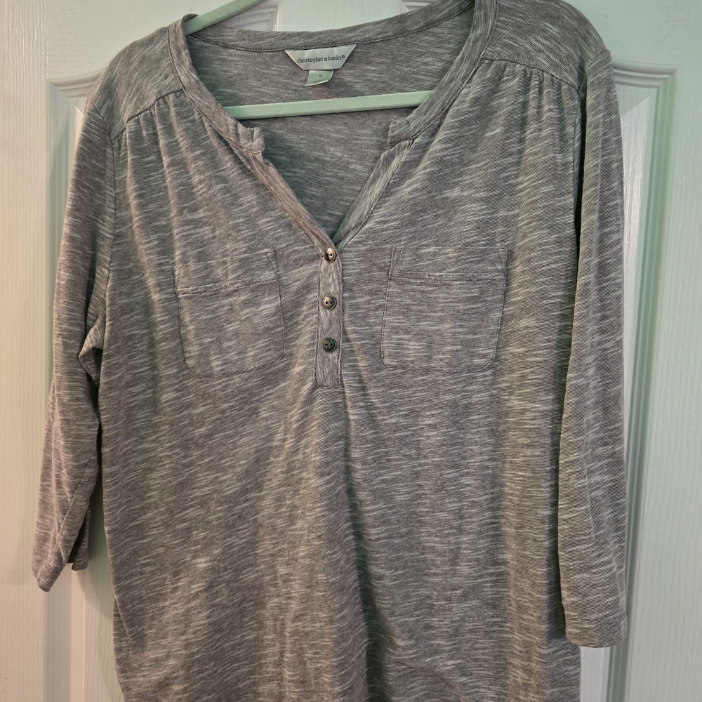 Christopher & Banks Heather Gray Blouse